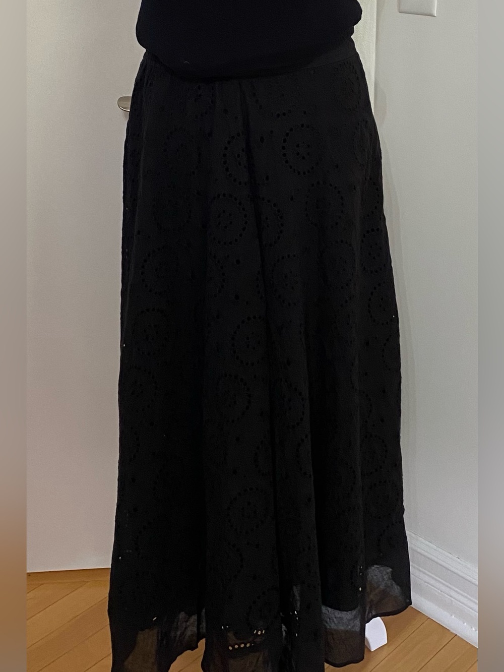 Black Eyelet Maxi Skirt  HYFVE Size M
